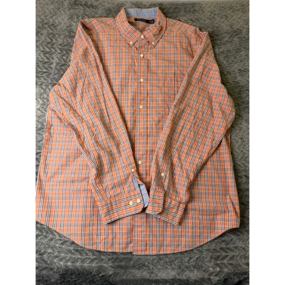 Nautica Mens XL Long Sleeve Plaid Button Down Shirt Classic Fit 0324